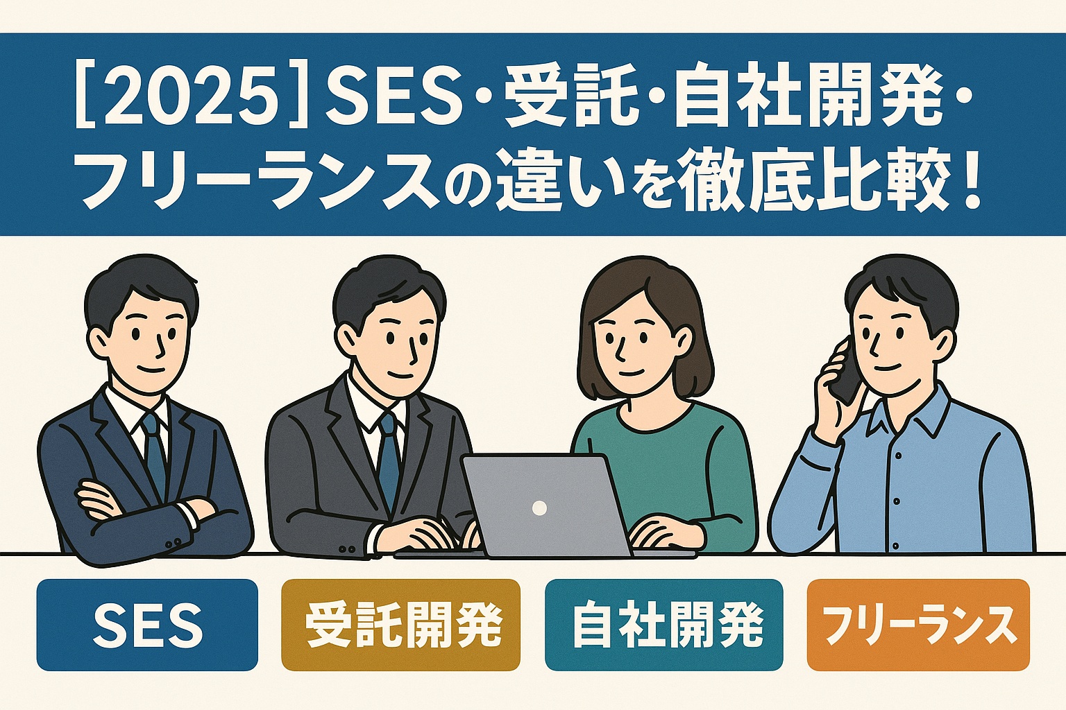 SES・受託・自社開発・フリーランスのリアルな違い
